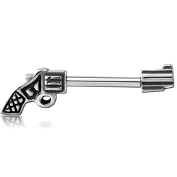 SURGICAL STEEL GRADE 316L NIPPLE BAR - GUN