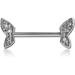 SURGICAL STEEL GRADE 316L NIPPLE BAR - WINGS