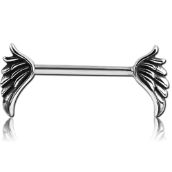 SURGICAL STEEL GRADE 316L NIPPLE BAR - WINGS