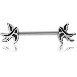 SURGICAL STEEL GRADE 316L NIPPLE BAR - BIRDS