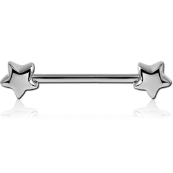 SURGICAL STEEL GRADE 316L NIPPLE BAR - STARS