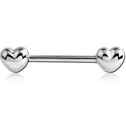 SURGICAL STEEL GRADE 316L NIPPLE BAR - HEARTS