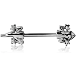 SURGICAL STEEL GRADE 316L NIPPLE BAR - LIZARD