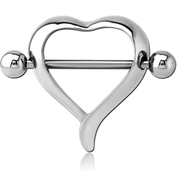 SURGICAL STEEL GRADE 316L NIPPLE SHIELD -HEART