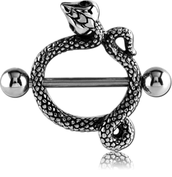 SURGICAL STEEL GRADE 316L JEWELED NIPPLE SHIELD - SNAKE