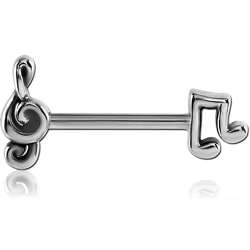 SURGICAL STEEL GRADE 316L NIPPLE SHIELD - MUSIC NOTES