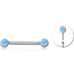 TITANIUM ALLOY THREADLESS BARBELL JEWELED NIPPLE BAR