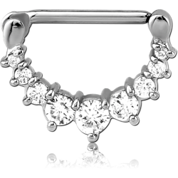 STERILE SURGICAL STEEL GRADE 316L JEWELED NIPPLE CLICKER