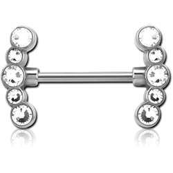 STERILE SURGICAL STEEL GRADE 316L JEWELED NIPPLE BAR