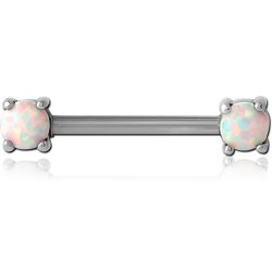 STERILE SURGICAL STEEL GRADE 316L EXTERNAL THREADED SYNTHETIC OPAL NIPPLE BAR