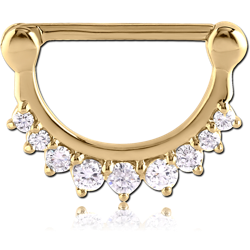 STERILE ZIRCON GOLD PVD COATED SURGICAL STEEL GRADE 316L NIPPLE CLICKER