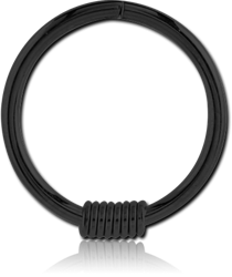 BLACK PVD COATED SURGICAL STEEL GRADE 316L SEAMLESS RING