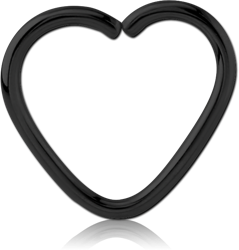 BLACK PVD COATED SURGICAL STEEL GRADE 316L OPEN HEART SEAMLESS RING