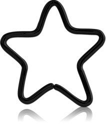 BLACK PVD COATED SURGICAL STEEL GRADE 316L OPEN STAR SEAMLESS RING