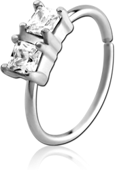 SURGICAL STEEL GRADE 316L JEWELED SEAMLESS RING