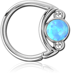 SURGICAL STEEL GRADE 316L JEWELED SEAMLESS RING