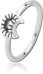 SURGICAL STEEL GRADE 316L SEAMLESS RING - CRESCENT