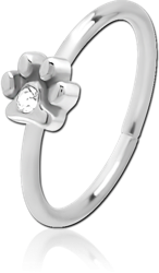 SURGICAL STEEL GRADE 316L JEWELED SEAMLESS RING - PAW