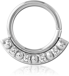 SURGICAL STEEL GRADE 316L JEWELED SEAMLESS RING