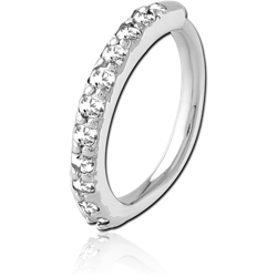 SURGICAL STEEL GRADE 316L JEWELED SEAMLESS RING