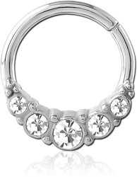 SURGICAL STEEL GRADE 316L JEWELED SEAMLESS RING