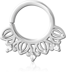 SURGICAL STEEL GRADE 316L JEWELED SEAMLESS RING