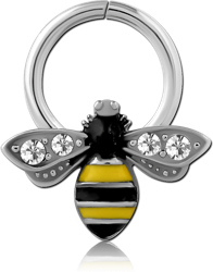 SURGICAL STEEL GRADE 316L JEWELED SEAMLESS RING