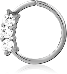 SURGICAL STEEL GRADE 316L JEWELED SEAMLESS RING