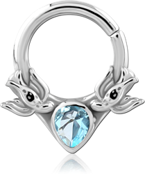 SURGICAL STEEL GRADE 316L JEWELED SEAMLESS RING