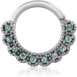 SURGICAL STEEL GRADE 316L JEWELED SEAMLESS RING