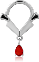 SURGICAL STEEL GRADE 316L JEWELED SEAMLESS RING