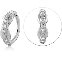 SURGICAL STEEL GRADE 316L JEWELED SEAMLESS RING