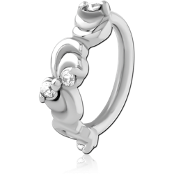 SURGICAL STEEL GRADE 316L JEWELED SEAMLESS RING