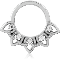 SURGICAL STEEL GRADE 316L JEWELED SEAMLESS RING