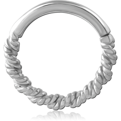 316L SURGICAL STEEL GRADE 316L HINGE SEGMENT RING TWISTED ROPE TEXTURE NOSE HOOP
