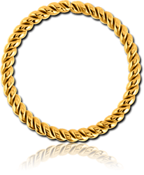 GOLD PVD 18K COATED SURGICAL STEEL GRADE 316L SEAMLESS RING - TWIST