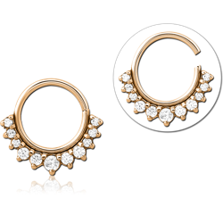 GOLD PVD 18K COATED SURGICAL STEEL GRADE 316L JEWELED SEAMLESS RING