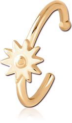 GOLD PVD 18K COATED SURGICAL STEEL GRADE 316L OPEN NOSE RING