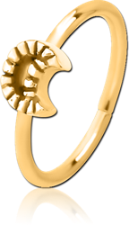 GOLD PVD COATED SURGICAL STEEL GRADE 316L SEAMLESS RING - CRESCENT
