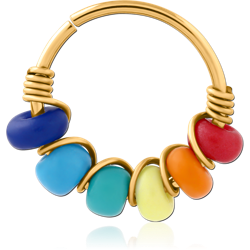 GOLD PVE COATED SURGICAL STEEL GRADE 316L SEAMLESS RING