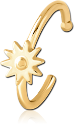 GOLD PVD COATED SURGICAL STEEL GRADE 316L OPEN NOSE RING