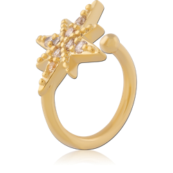 GOLD PVD COATED SURGICAL STEEL GRADE 316L OPEN NOSE RING