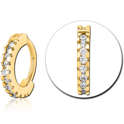 GOLD PVD COATED SURGICAL STEEL GRADE 316L JEWELED NOSE RING CLICKER