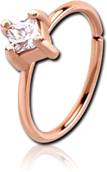 ROSE GOLD PVD COATED SURGICAL STEEL GRADE 316L JEWELED SEAMLESS RING