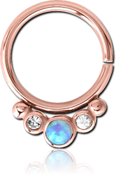 ROSE GOLD PVD COATED SURGICAL STEEL GRADE 316L JEWELED SEAMLESS RING