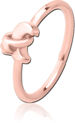 ROSE GOLD PVD COATED SURGICAL STEEL GRADE 316L SEAMLESS RING - ANNULAR ECLIPSE AND STAR