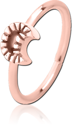 ROSE GOLD PVD COATED SURGICAL STEEL GRADE 316L SEAMLESS RING - CRESCENT