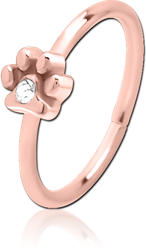 ROSE GOLD PVD COATED SURGICAL STEEL GRADE 316L JEWELED SEAMLESS RING - PAW