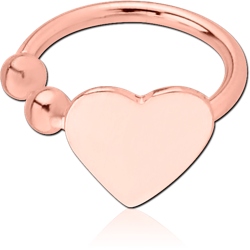 ROSE GOLD PVD COATED SURGICAL STEEL GRADE 316L FAKE NOSE RING - HEART