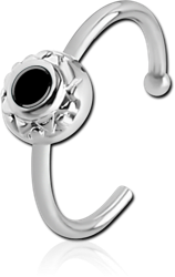 SURGICAL STEEL GRADE 316L OPEN NOSE RING ENAMEL - CIRCLE